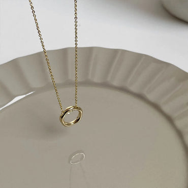 Simple Style Round Metal White Gold Plated Women'S Pendant Necklace