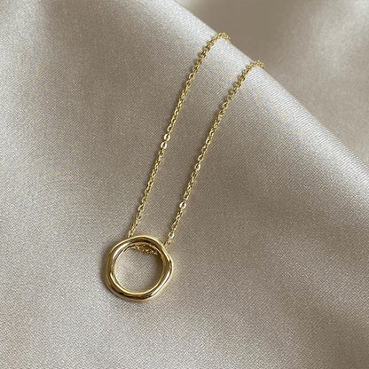 Simple Style Round Metal White Gold Plated Women'S Pendant Necklace