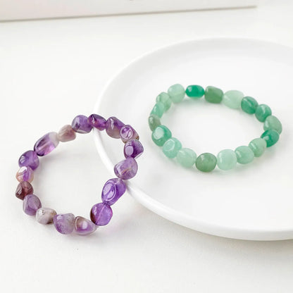 Simple Style Round Natural Stone Beaded Bracelets 1 Piece