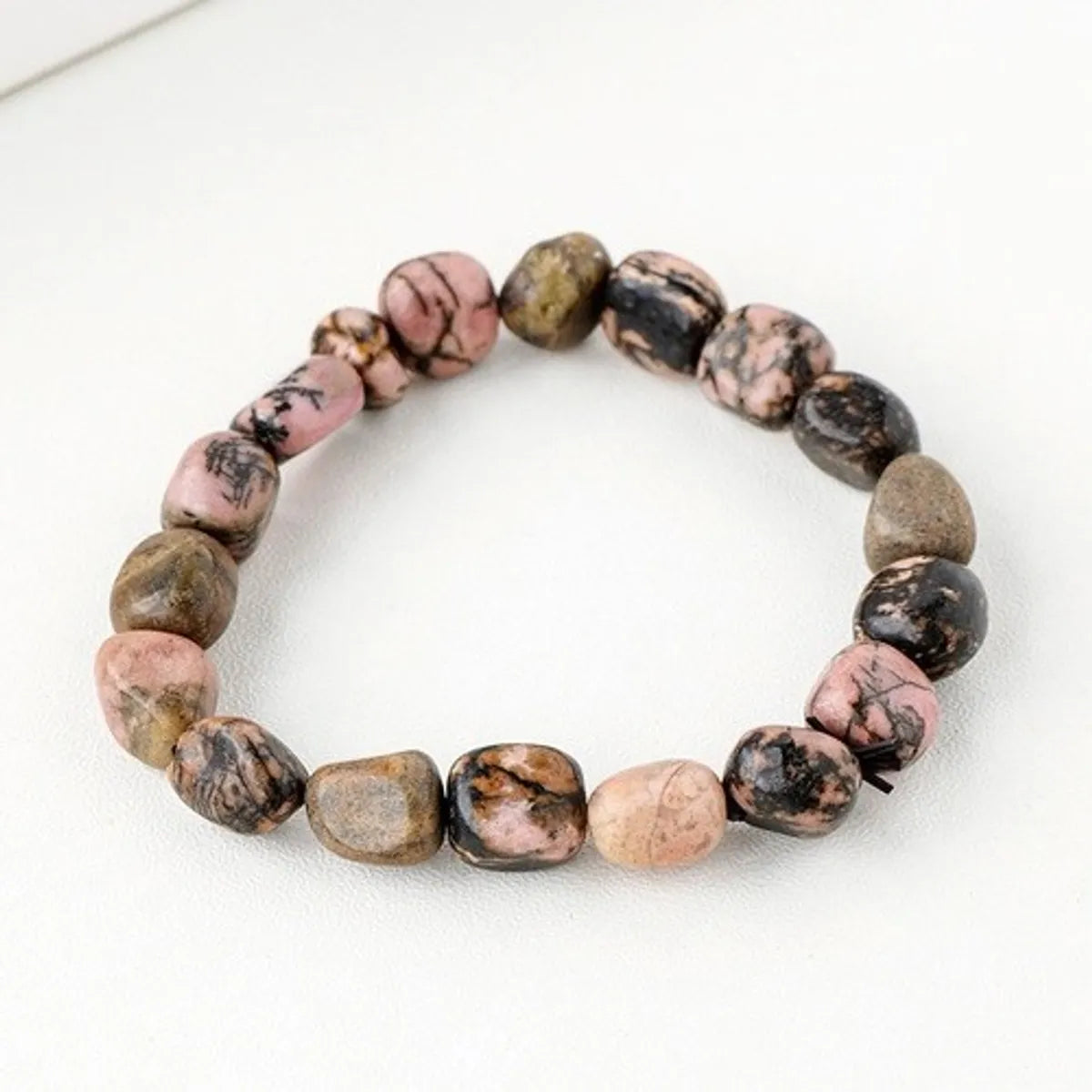 Simple Style Round Natural Stone Beaded Bracelets 1 Piece