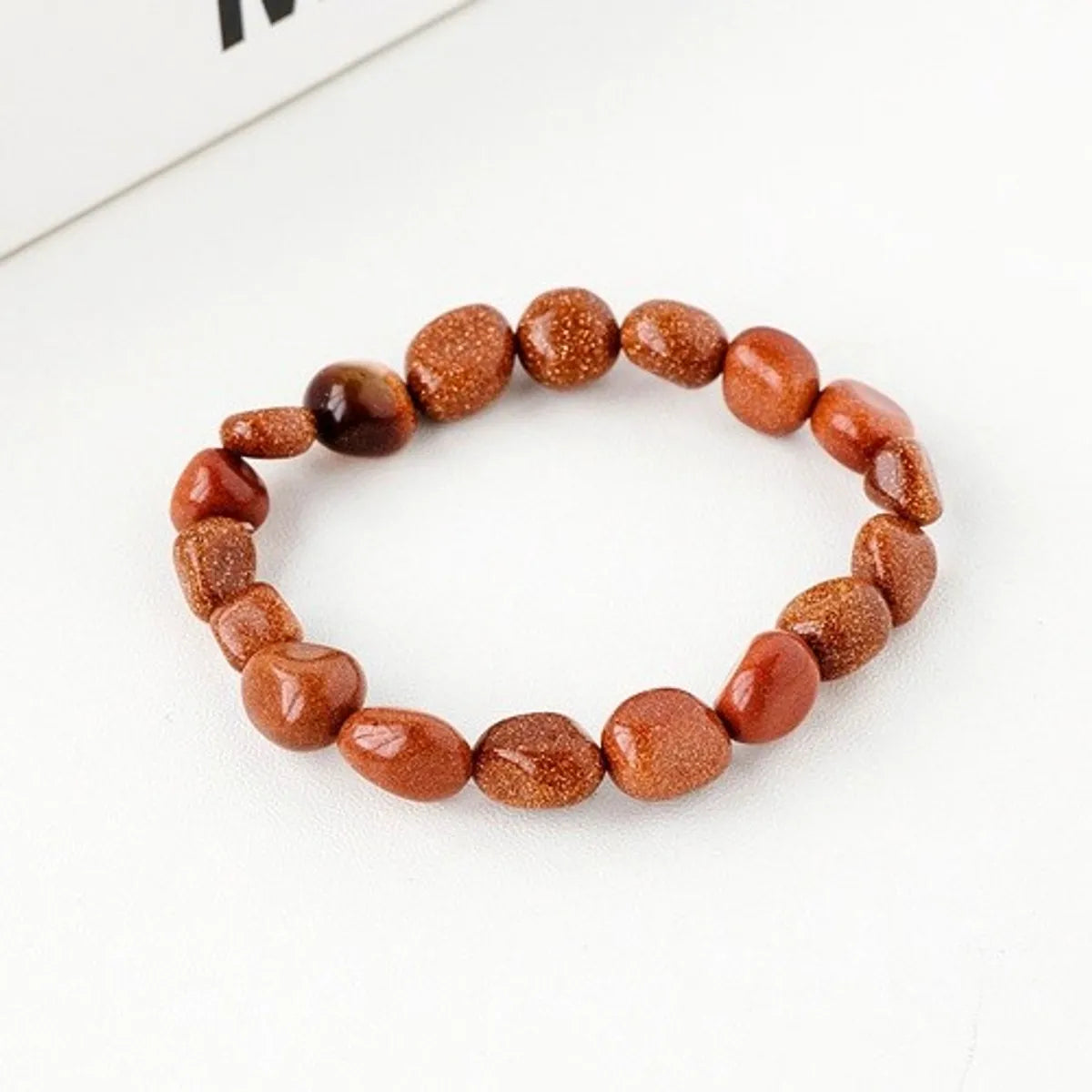 Simple Style Round Natural Stone Beaded Bracelets 1 Piece