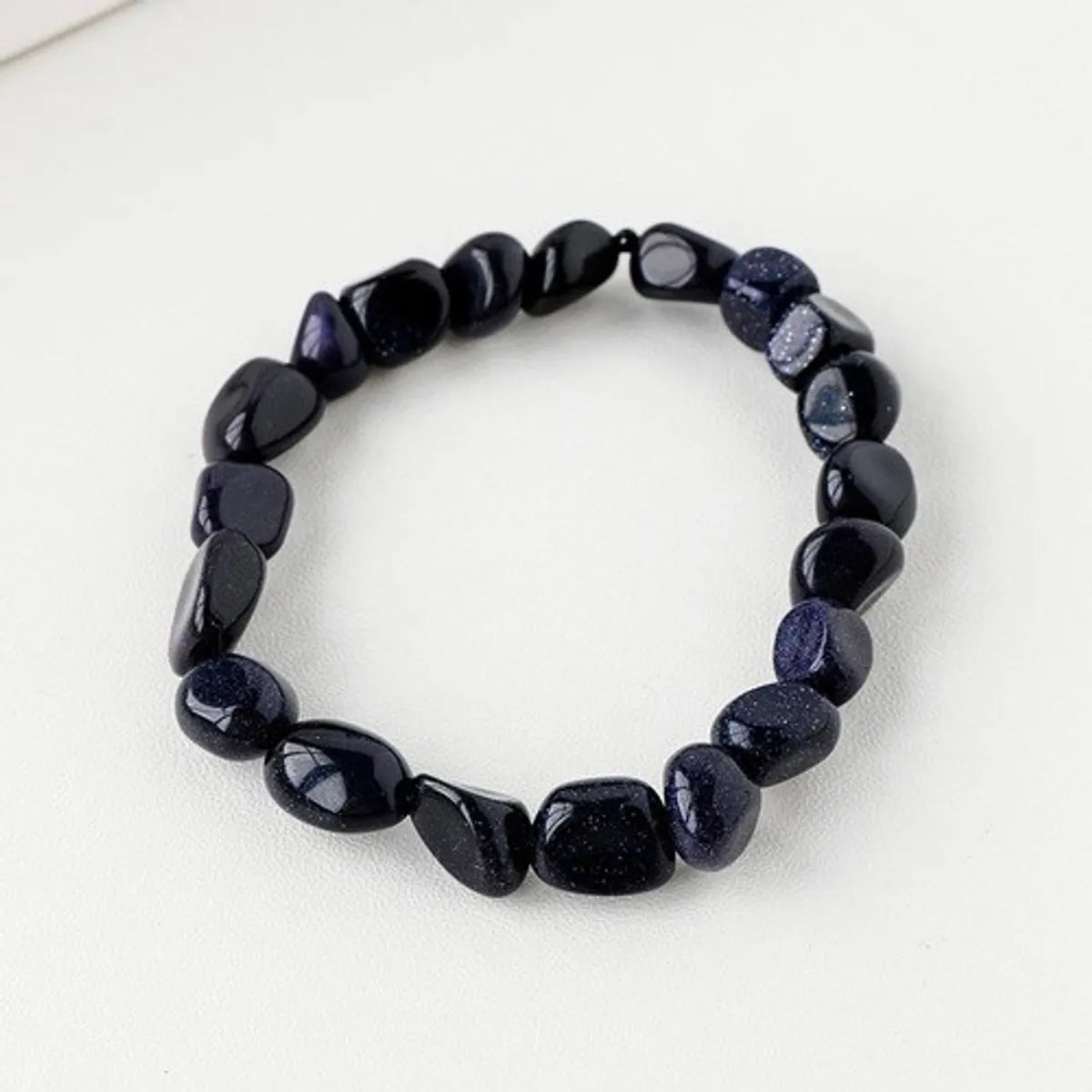 Simple Style Round Natural Stone Beaded Bracelets 1 Piece