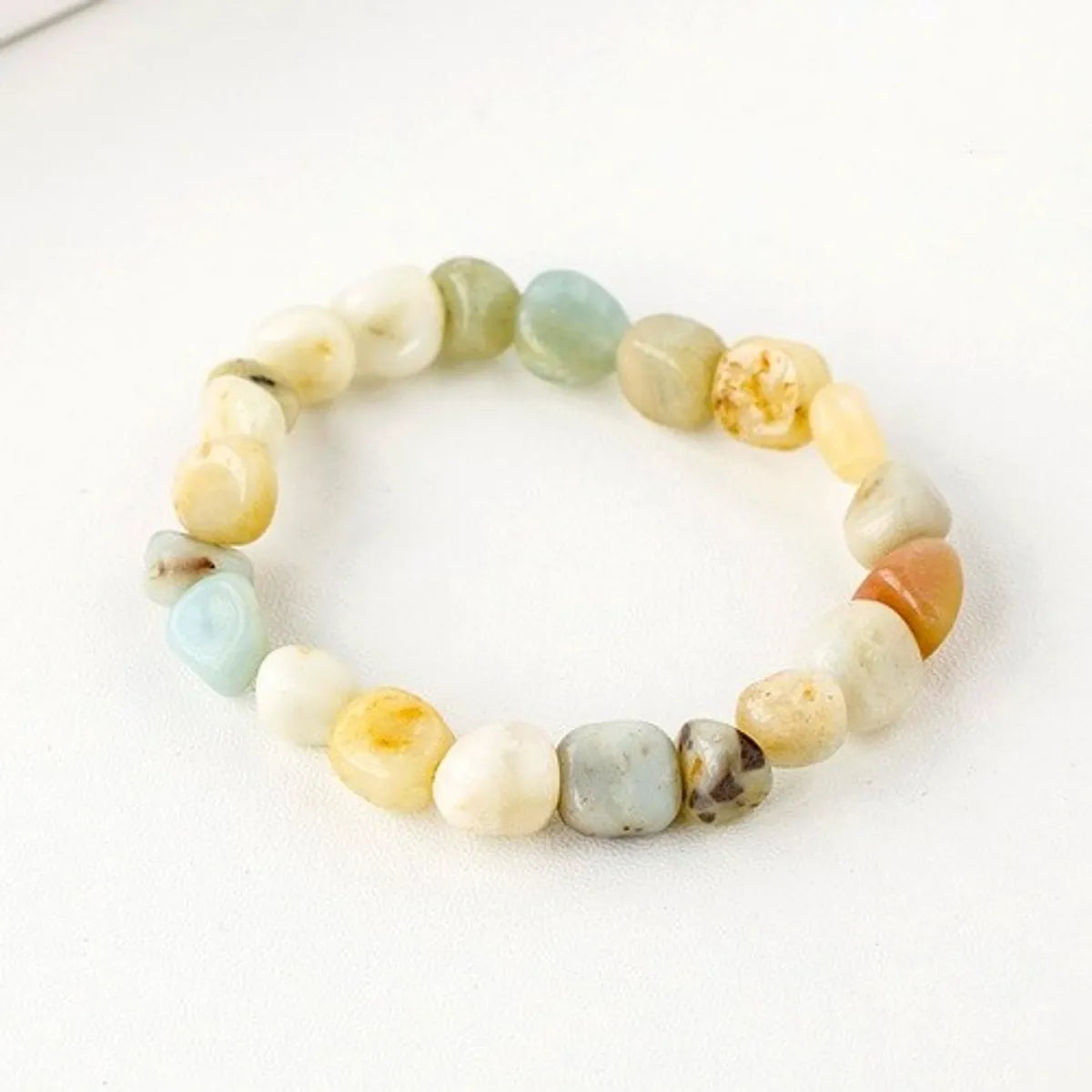 Simple Style Round Natural Stone Beaded Bracelets 1 Piece