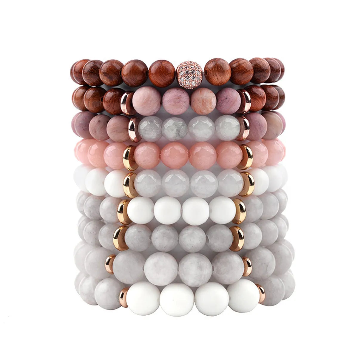 Simple Style Round Natural Stone Bracelets