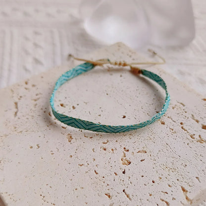 Simple Style Round Natural Stone Seed Bead Ribbon Knitting Women'S Bracelets