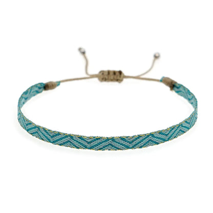 Simple Style Round Natural Stone Seed Bead Ribbon Knitting Women'S Bracelets