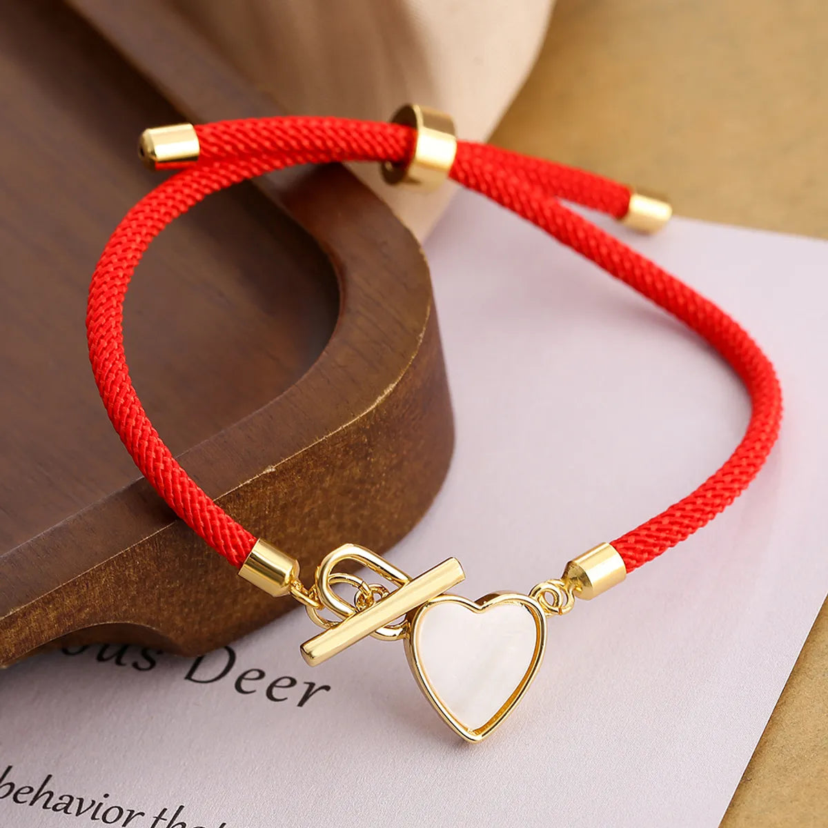 Simple Style Round Palm Heart Shape Rope Copper Plating Inlay Shell 18k Gold Plated Women's Bracelets