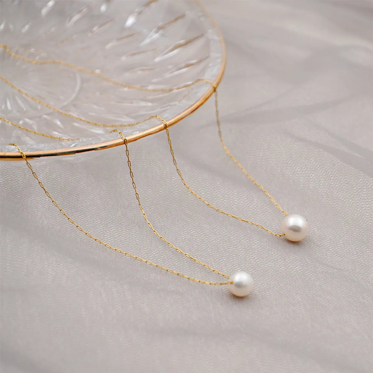 Simple Style Round Pearl Titanium Steel Necklace