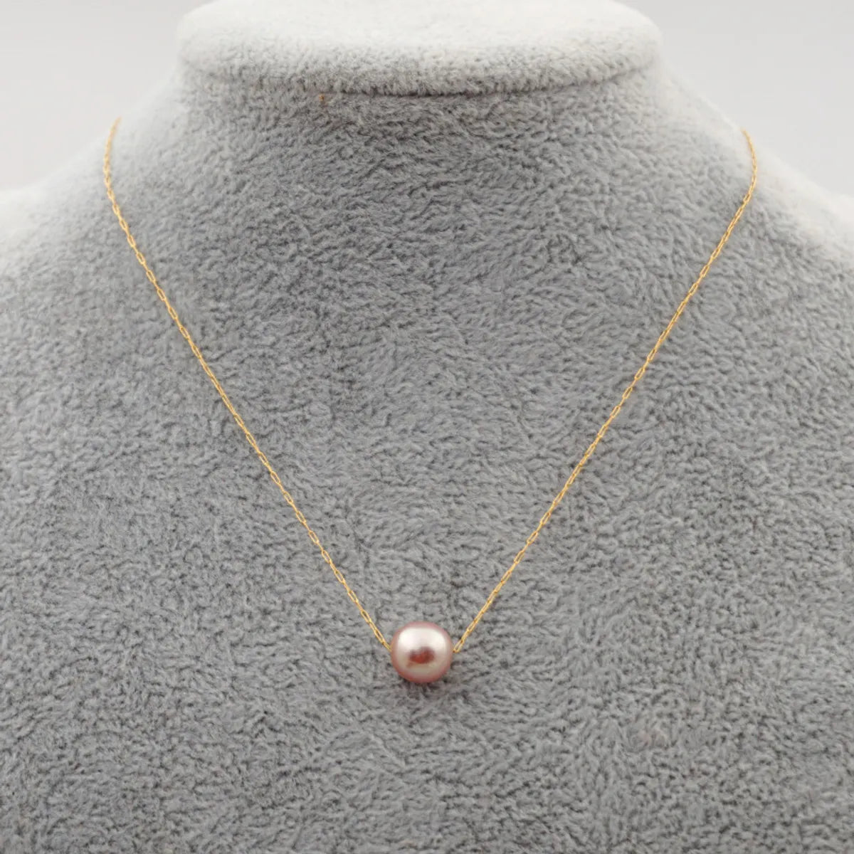 Simple Style Round Pearl Titanium Steel Necklace