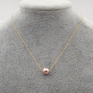 Simple Style Round Pearl Titanium Steel Necklace