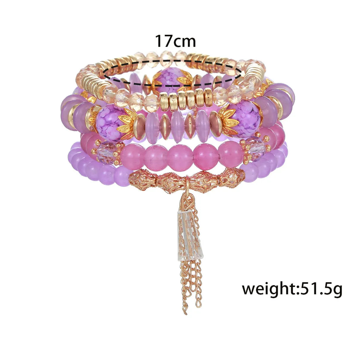 Simple Style Round Plastic Resin Beaded Women's Bracelets