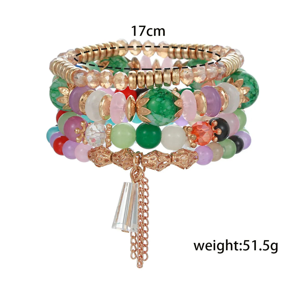 Simple Style Round Plastic Resin Beaded Women's Bracelets