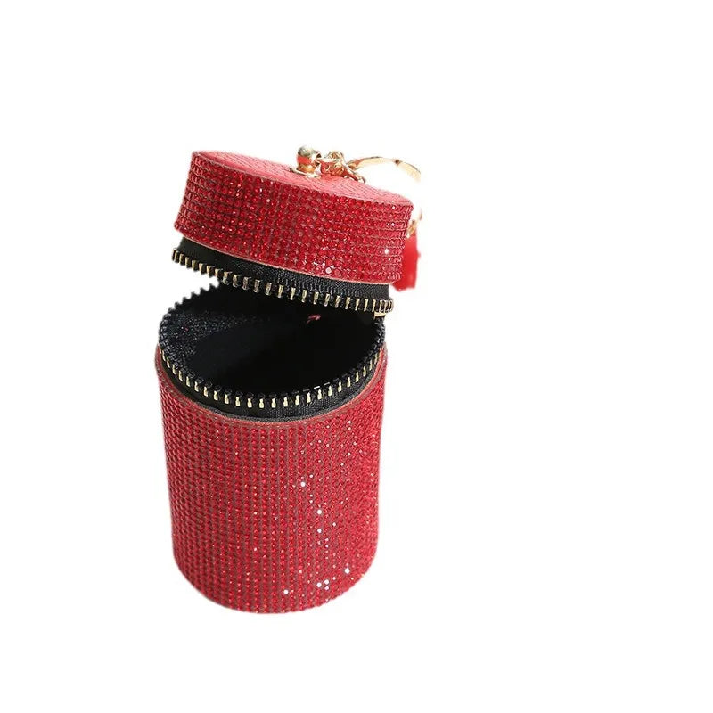 Simple Style Round Pu Leather Silica Gel Beaded Keychain