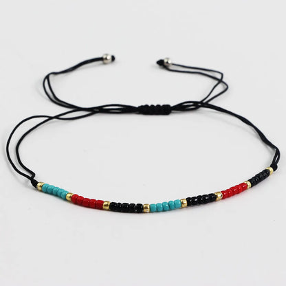 Simple Style Round Seed Bead Rope Wholesale Drawstring Bracelets