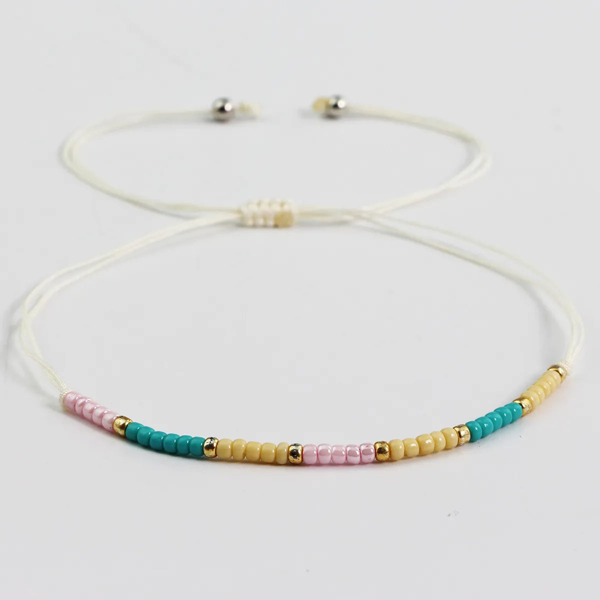 Simple Style Round Seed Bead Rope Wholesale Drawstring Bracelets