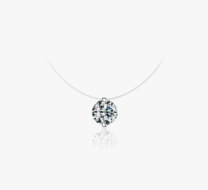 Simple Style Round Silver Inlay Rhinestones Necklace 1 Piece