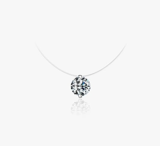 Simple Style Round Silver Inlay Rhinestones Necklace 1 Piece