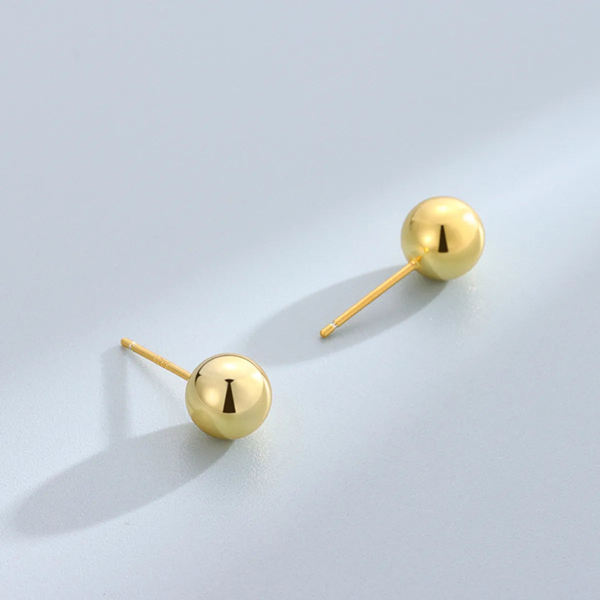 Simple Style Round Silver Plating Ear Studs 1 Pair