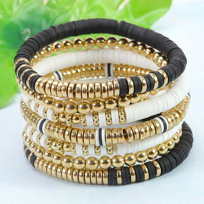 Simple Style Round Soft Clay Beaded Women's Bracelets