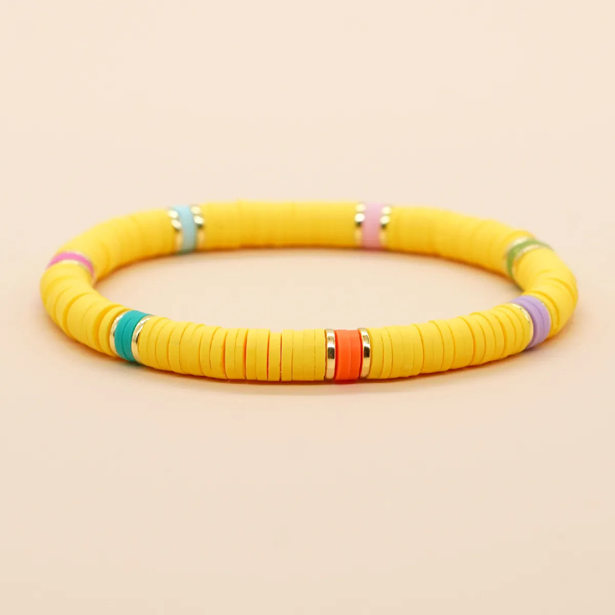 Simple Style Round Soft Clay Beaded Women's Bracelets