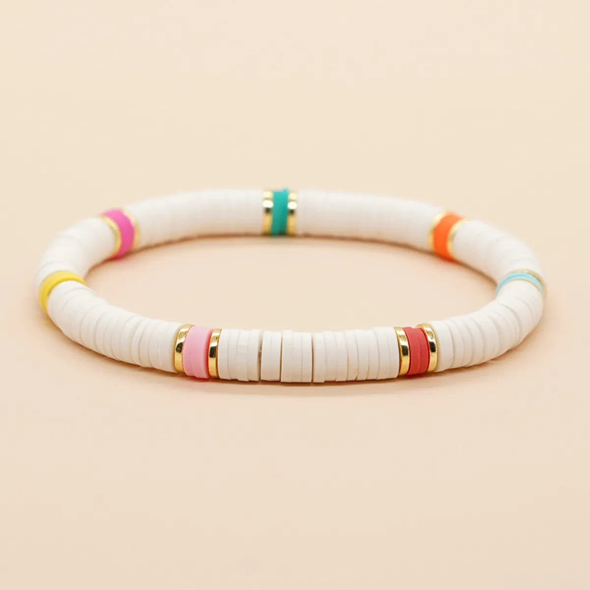 Simple Style Round Soft Clay Beaded Women's Bracelets