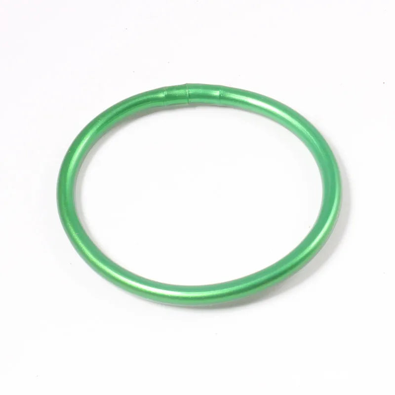 Simple Style Round Solid Color Silica Gel Women'S Buddhist Bangle