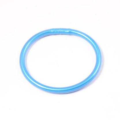 Simple Style Round Solid Color Silica Gel Women'S Buddhist Bangle