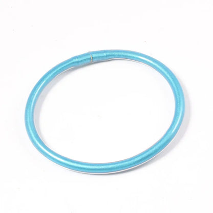 Simple Style Round Solid Color Silica Gel Women'S Buddhist Bangle