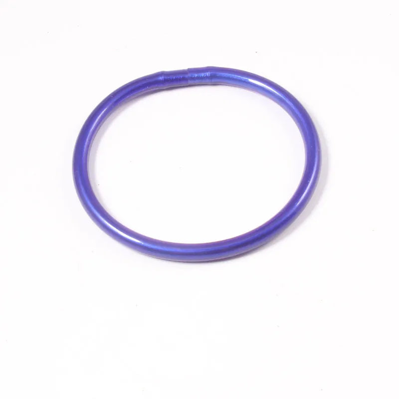 Simple Style Round Solid Color Silica Gel Women'S Buddhist Bangle