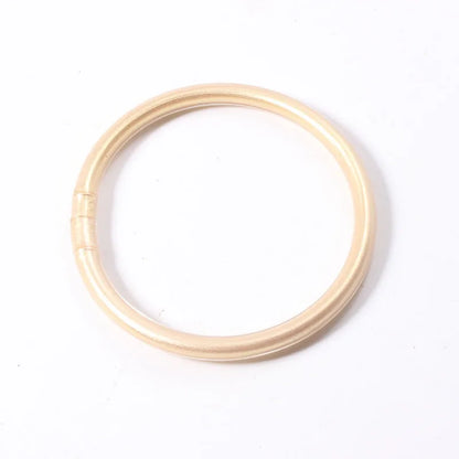 Simple Style Round Solid Color Silica Gel Women'S Buddhist Bangle