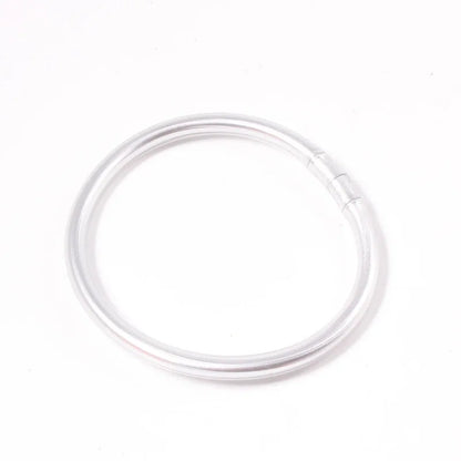 Simple Style Round Solid Color Silica Gel Women'S Buddhist Bangle