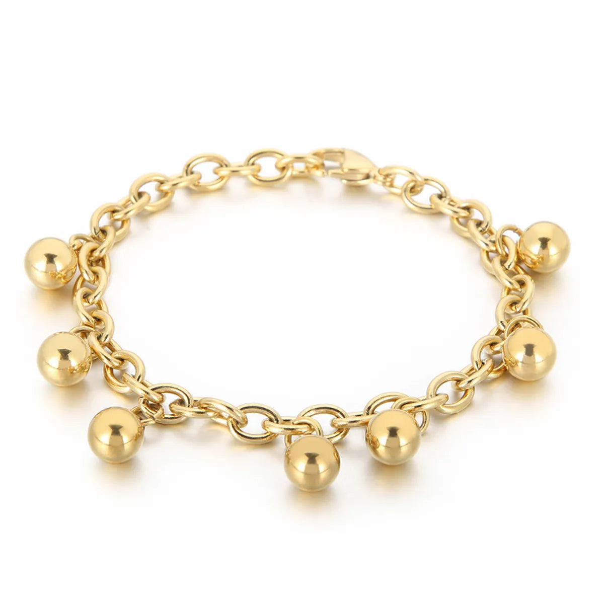 Simple Style Round Solid Color Stainless Steel 18K Gold Plated Bracelets In Bulk