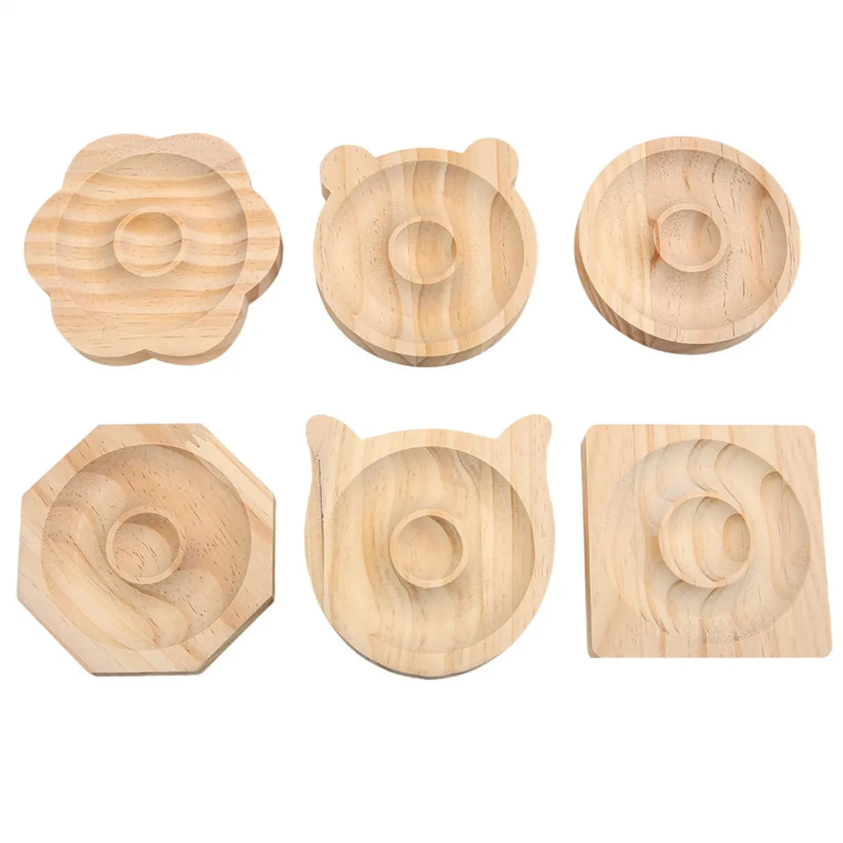 Simple Style Round Solid Wood Jewelry Display