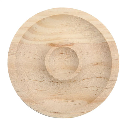 Simple Style Round Solid Wood Jewelry Display