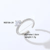 Copper Rhodium Plated Simple Style Plating Inlay Round Square Zircon Open Rings