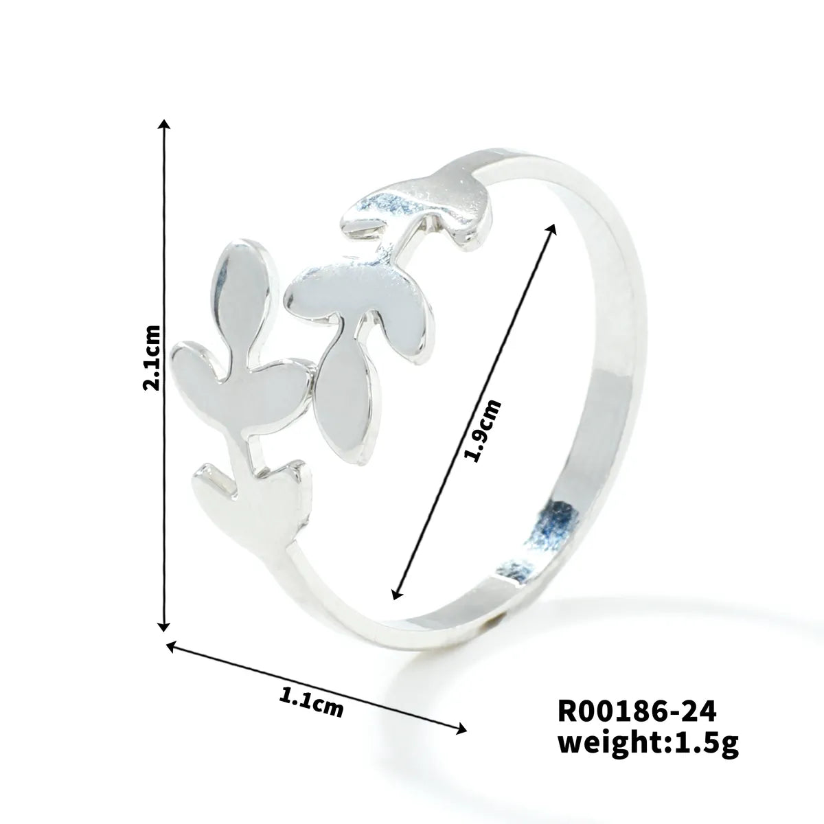 Copper Rhodium Plated Simple Style Plating Inlay Round Square Zircon Open Rings