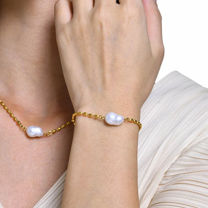 Simple Style Round Stainless Steel Gold Plated Bracelets Necklace