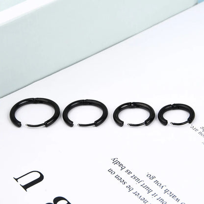 Simple Style Round Stainless Steel Hoop Earrings 1 Piece