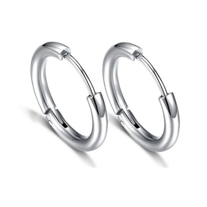 Simple Style Round Stainless Steel Hoop Earrings 1 Piece