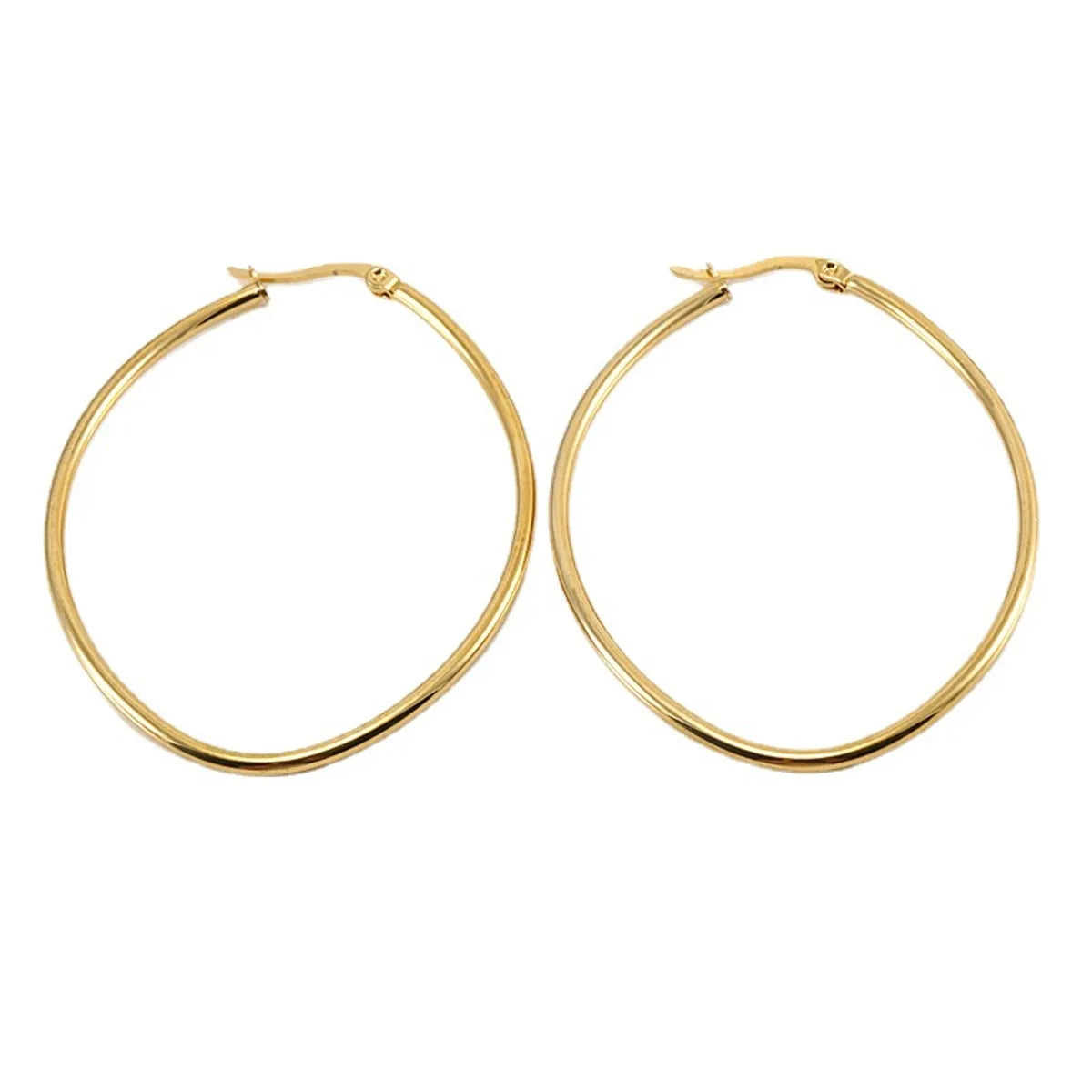 Simple Style Round Stainless Steel Hoop Earrings Plating Stainless Steel Earrings