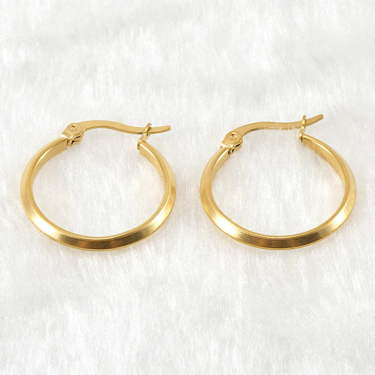 Simple Style Round Stainless Steel Hoop Earrings Plating Stainless Steel Earrings