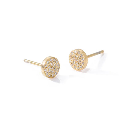 Simple Style Round Stainless Steel Inlay Artificial Diamond Ear Studs 1 Pair