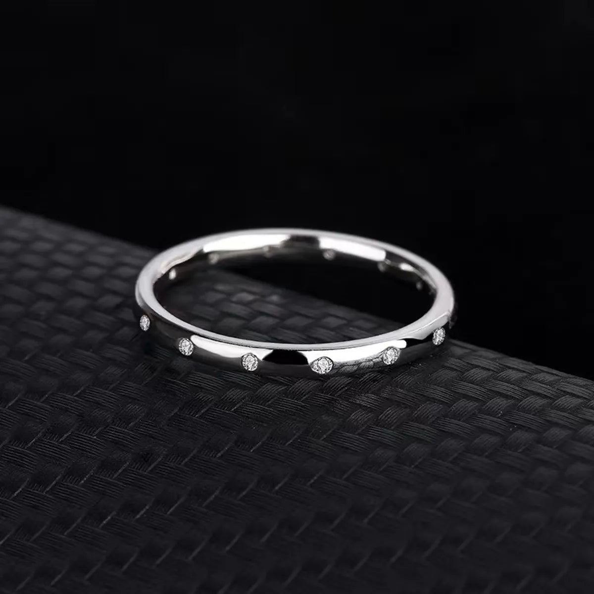 Stainless Steel None Simple Style Inlay Round Rhinestones Rings