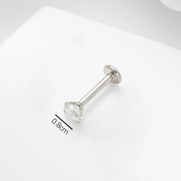 Simple Style Round Stainless Steel Inlay Zircon Nose Studs