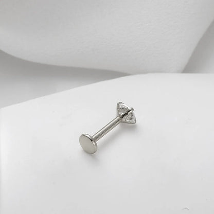 Simple Style Round Stainless Steel Inlay Zircon Nose Studs