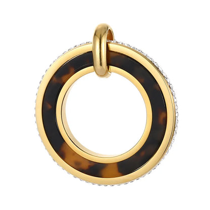 1 Piece Stainless Steel 18K Gold Plated Round