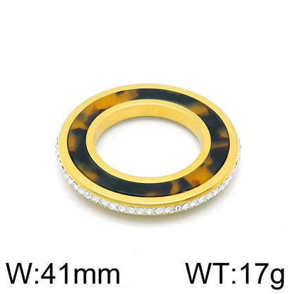 1 Piece Stainless Steel 18K Gold Plated Round