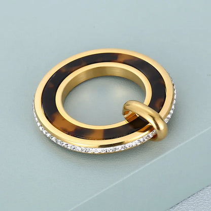 1 Piece Stainless Steel 18K Gold Plated Round