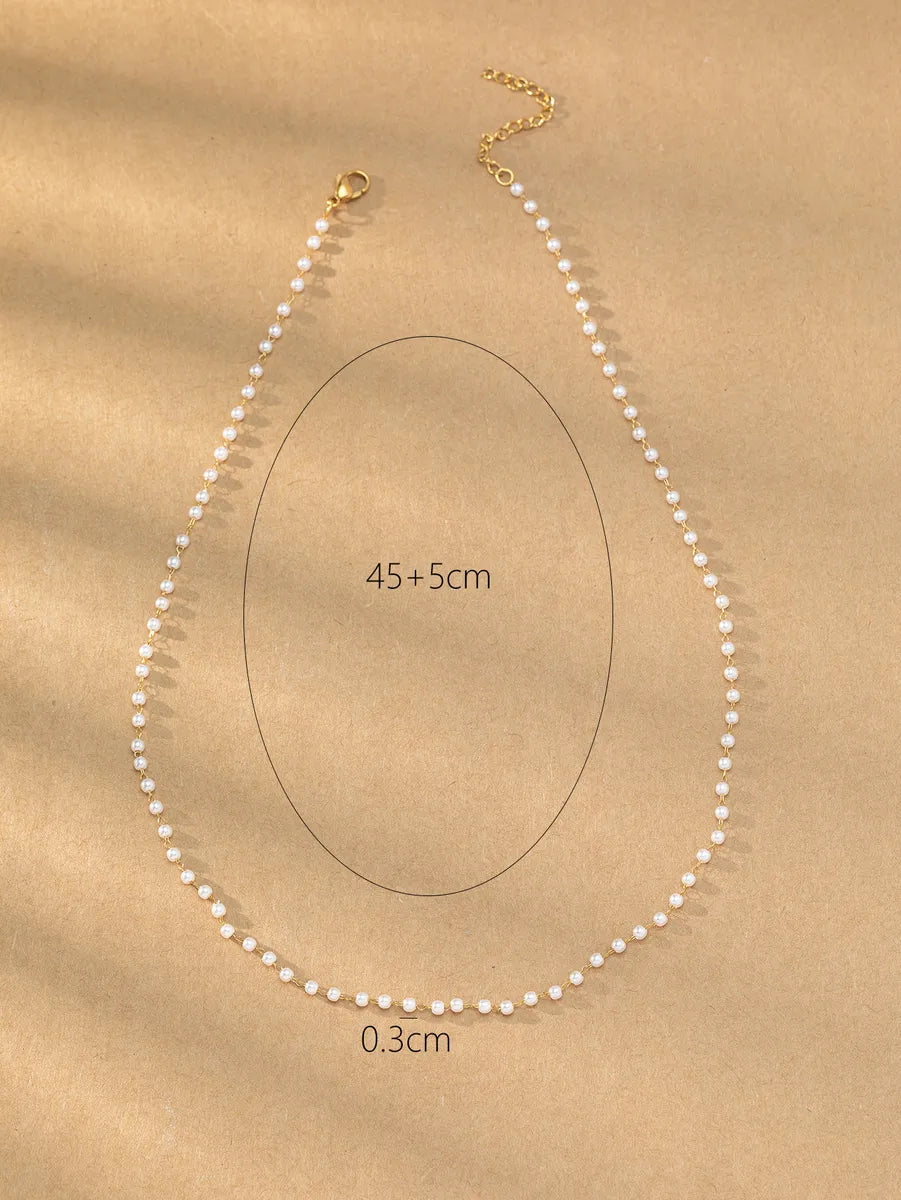 Simple Style Round Stainless Steel Necklace In Bulk