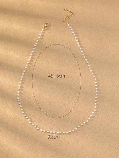 Simple Style Round Stainless Steel Necklace In Bulk